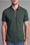 Regular Fit Half Zipper Closure Short Sleeve Basic Polo T-Shirt H3741Ax26Au - 5