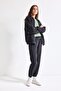 Black Back to School Relax Fit Hooded Thick Basic Plain Pocket Zipper Sweatshirt D8717Ax24Wn - 2
