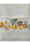 Natural - Mustard Lace Leaf Embroidered Single Duvet Cover Set - 3