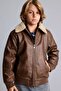 Polo Collar Plush Lining Zippered Coat for Boys E7380A825Au