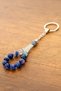 10 MM Blue Agate Stone Rosary Keychain - 3