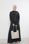 Pat Detail Skirted Suit-Black - 3