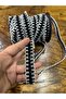 Black and White Patterned Knitted Tricot Stitching Accessory Width 2 cm (1 Meter) - 2
