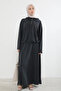 Pat Detail Skirted Suit-Black