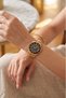 Mercedes Women's Wristwatch with Calendar Gold Black Color Pl-1621B1X - 2