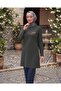 1451 Model Embroidered Khaki Hijab Tunic - Basic Series - 3
