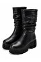 Marina Black Rustic Women's Daily High-Top Comfortable Stylish Bellows Boots
