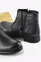 3405 Genuine Leather Men's Boat Shoes with Fur Inside Orthopedic Sole Zippered Leather Boots - 5