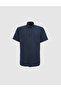 Navy Blue 100% Cotton Regular Fit Summer Shirt 50325364-Vr100 - 7