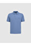 Blue Regular Fit 100% Cotton Buttoned Polo Collar Basic T-Shirt 50321144-Vr036 - 7
