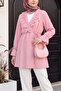 Ruffled Front Tie Crinkle Kimono -Pink - 7
