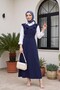 فستان جيليه طويل بياقة على شكل V وحزام -K.laci - 3