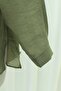 Asymmetrical Embroidered Buttoned Tulle Voile Tunic -Khaki - 7