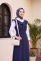 فستان جيليه طويل بياقة على شكل V وحزام -K.laci - 4