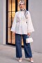 Hakim Collar Belted Lined Spanish Sleeve Oversize Lyocell Tunic -White - 5