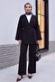 Kimono Set with Belted Trousers - Black