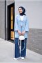 Double Lace Front Honeycomb Pattern Kimono - Baby Blue - 5