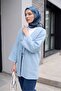 Double Lace Front Honeycomb Pattern Kimono - Baby Blue - 4