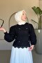 Round Neck Stone Lined Tunic - Black