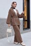 Kimono Set with Belted Trousers - Light Brown - 3