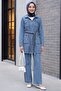 Stone Detailed Jacket Pants Denim Set - Ice Blue - 3