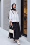 Lace Sleeve Tassel Blouse with Lace Collar -White