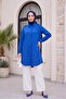 Oval Cut Long Shirt with Hidden Buttons -Saks - 4