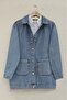 Buttoned Denim Jacket with Pocket - Blue