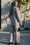 Kimono Suit with Double Tie Front Trousers - Gray - 4
