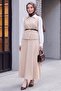 Cross Buttoned Vest Skirt Double Set -Beige - 4