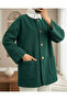 Double Pocket Buttoned Front Cashmere Jacket - Emerald - 3