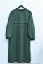 Round Neck Top Long Two Thread Combed Cotton Suit -Khaki