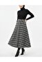 Zippered Waist Tweed Bell Skirt