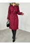 Plush Inside Stable Hooded Tunnel Laced Long Coat - 4
