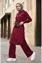 Two-Thread Hooded Two-Piece Suit 3084-01 Cherry