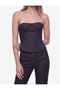 Slim Fit Ribbed Sleeveless Strapless Corset Bustier - 4