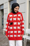 Lamb Pattern Knitwear Sweater - Red - 2