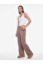 Elastic Waist Comfortable Fit Viscose Contrast Knitwear Pajama Bottoms - 2