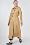 Button Detailed Trench Coat Beige - 2