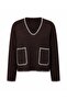 Shepherd's Stitched Knitwear Blouse - Burgundy |   F1652 - Burgundy - 4