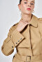 Button Detailed Trench Coat Beige - 7