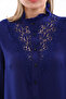 Large Size Lace Decorated Crepe Shirt G0027 - 6