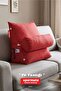 Back Support Pillow - Lumbar and Neck Support Pillow Tv Pillow Reading Pillow Postoperative Red - 4