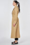 Button Detailed Trench Coat Beige - 4