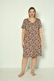 Women's Plus Size Viscose Combed Cotton Fabric Patterned Nightgown 13686 - 2