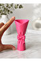 15 cm Pink Plastic Dry Flower Vase – Decorative Flower Presentation Container with Bow - Gift Bow Vase - 2