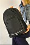 Women's Black Quilted Column Mini Backpack - 4