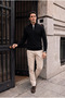 Bardem Braided Half Zip Men's Knit Sweater - Black - 3