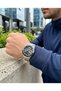 Milano Men's Wristwatch 40 mm Steel Band Navy Blue Dial Orange Detail Calendar 3 Atm - 4