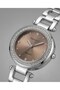 Women Wrist Watch Brown Sunray Dial Stone Detailed Steel Bracelet Elegant Watch 32 mm - 3